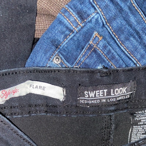 Urban Outfitters black high hem waist ultra flare bell bottom pants y2k jeans - Picture 16 of 16